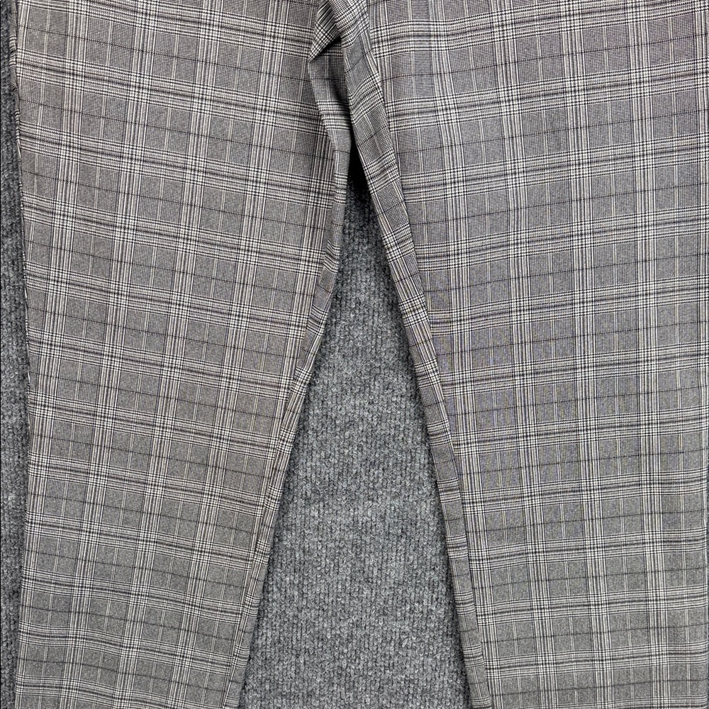 Candies Plaid Slim Ankle Pull-On Slacks with Zip Design - Grey Plaid - Large - Picture 5 of 16